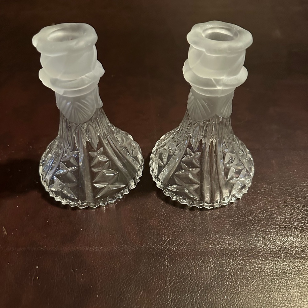 Crystal taper candle holders